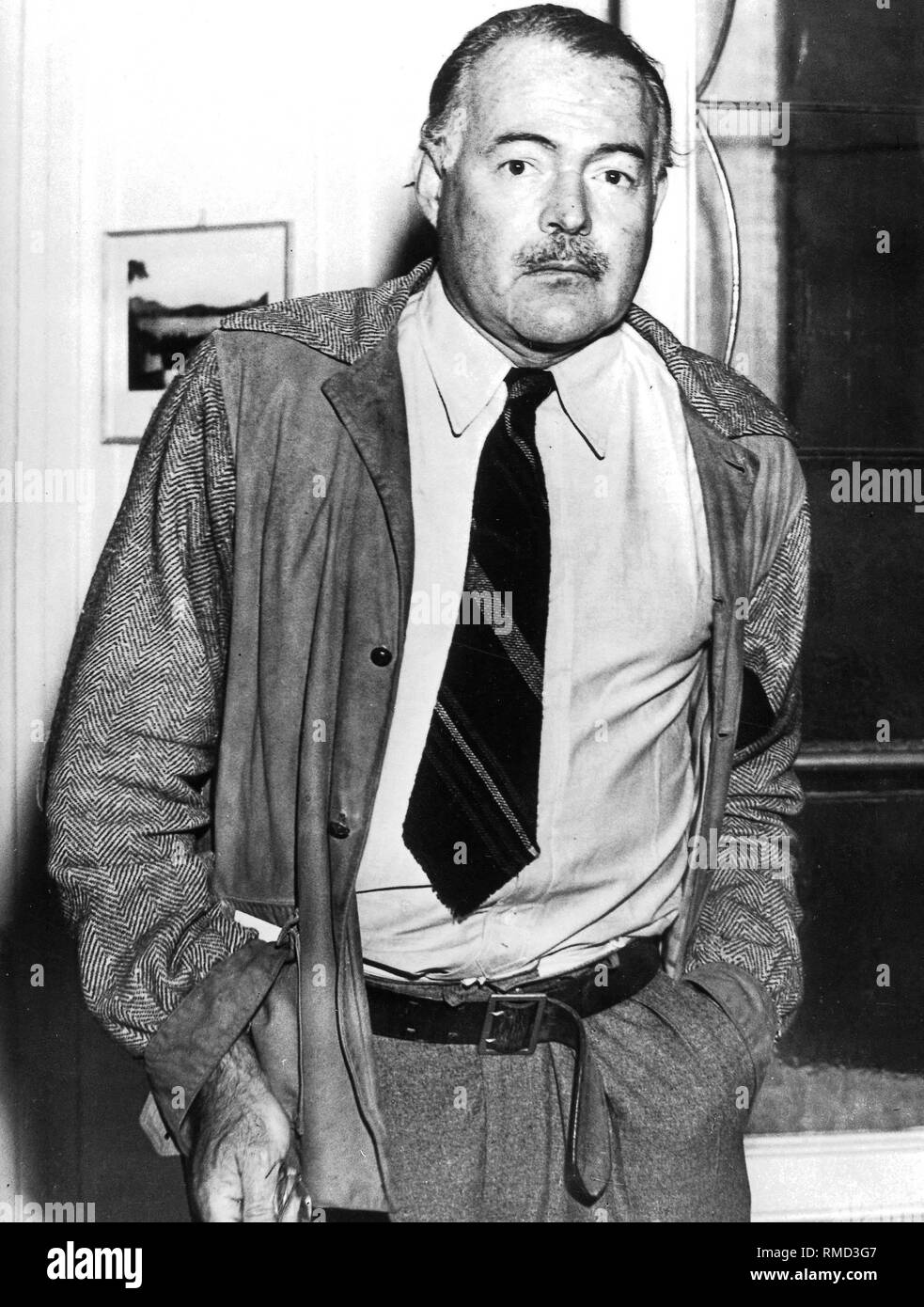 Ernest Hemingway (1899-1961), l'écrivain américain et prix Nobel (1954). Photo non datée, probablement des années 1950. Banque D'Images