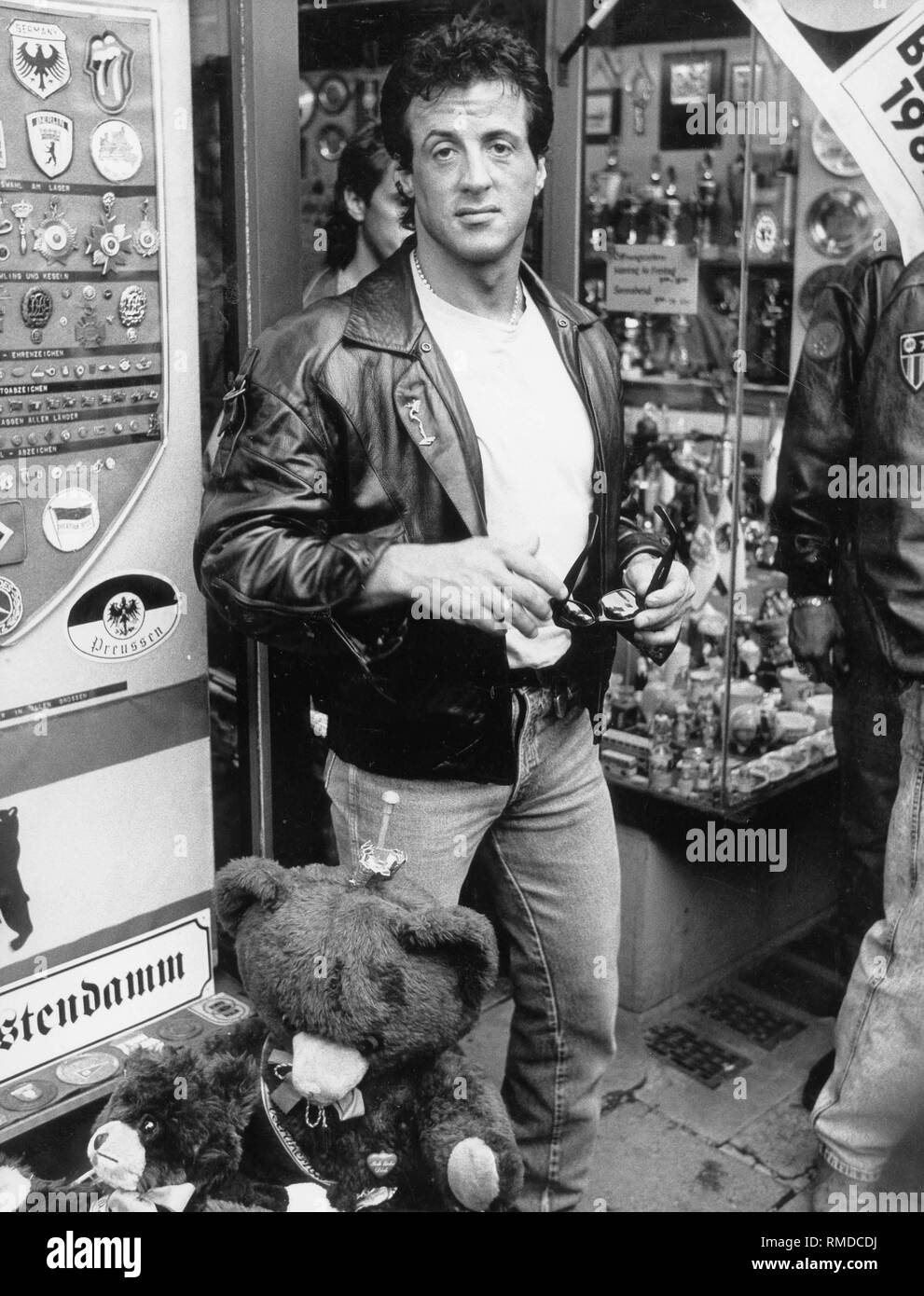 L'acteur Sylvester Stallone, lors d'une visite à Berlin. Banque D'Images