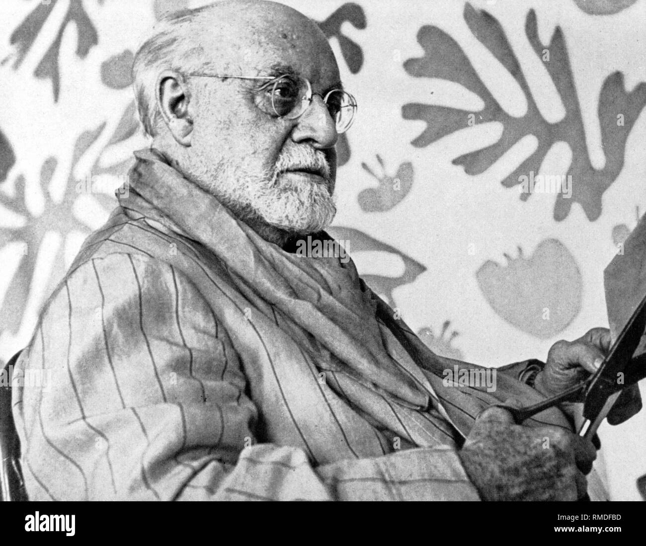 Henri Matisse (1869-1954), peintre français. Photo non datée, probablement dans les années d'après-guerre. Banque D'Images