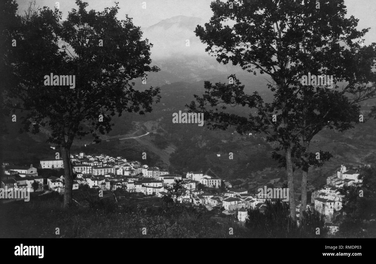 Village, lagonegro, Basilicate, Italie 1920 Banque D'Images