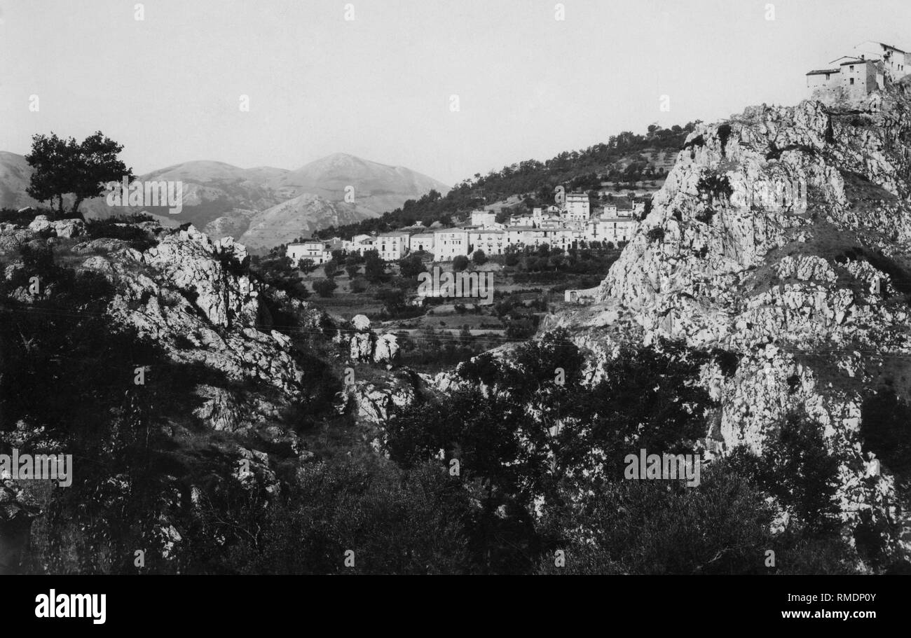L'Italie, la Basilicate, wall aperçu de Lucan, 1930 Banque D'Images