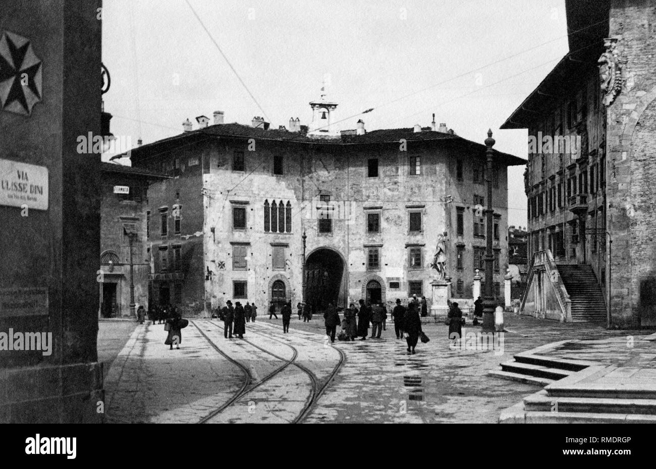 La Piazza dei Cavalieri, Pise, Toscane, Italie 1920 Banque D'Images