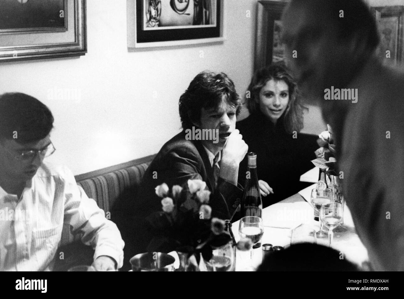 Mick Jagger, un musicien, Grande-Bretagne, 'The Rolling Stones', dans le restaurant "Tivoli" à Munich. Banque D'Images