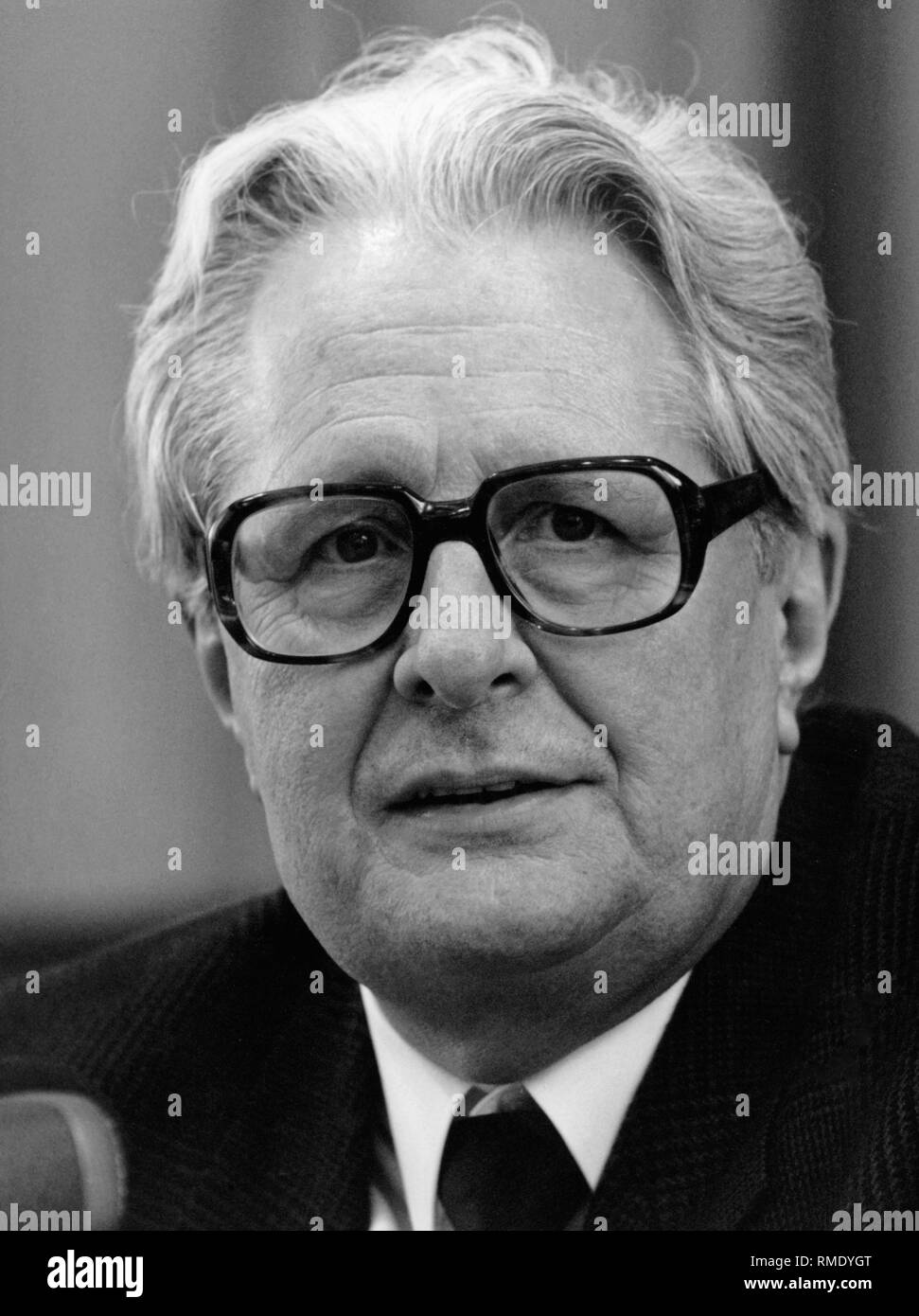 Portrait de l'homme politique SPD Hans-Jochen VOGEL. Banque D'Images