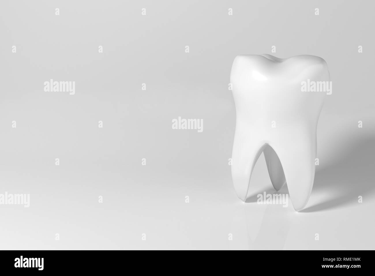 Des dents en bonne santé, les soins dentaires, concept 3d illustration réaliste Banque D'Images