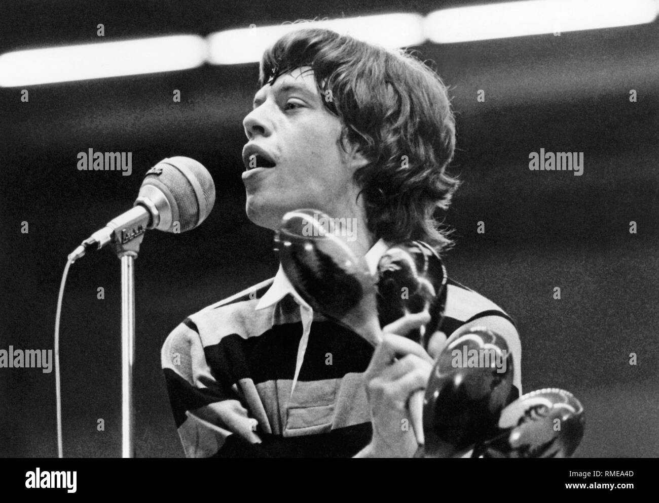 Mick Jagger lors d'un concert des Rolling Stones. Banque D'Images