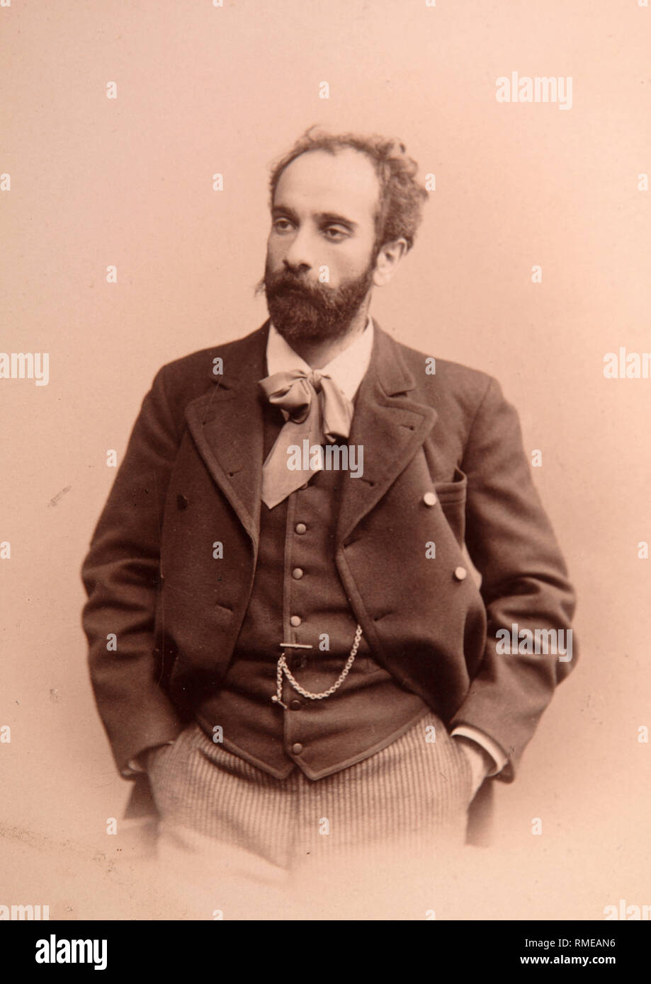 Portrait de l'artiste Isaac Levitan (1861-1900). Photo albumine Banque D'Images