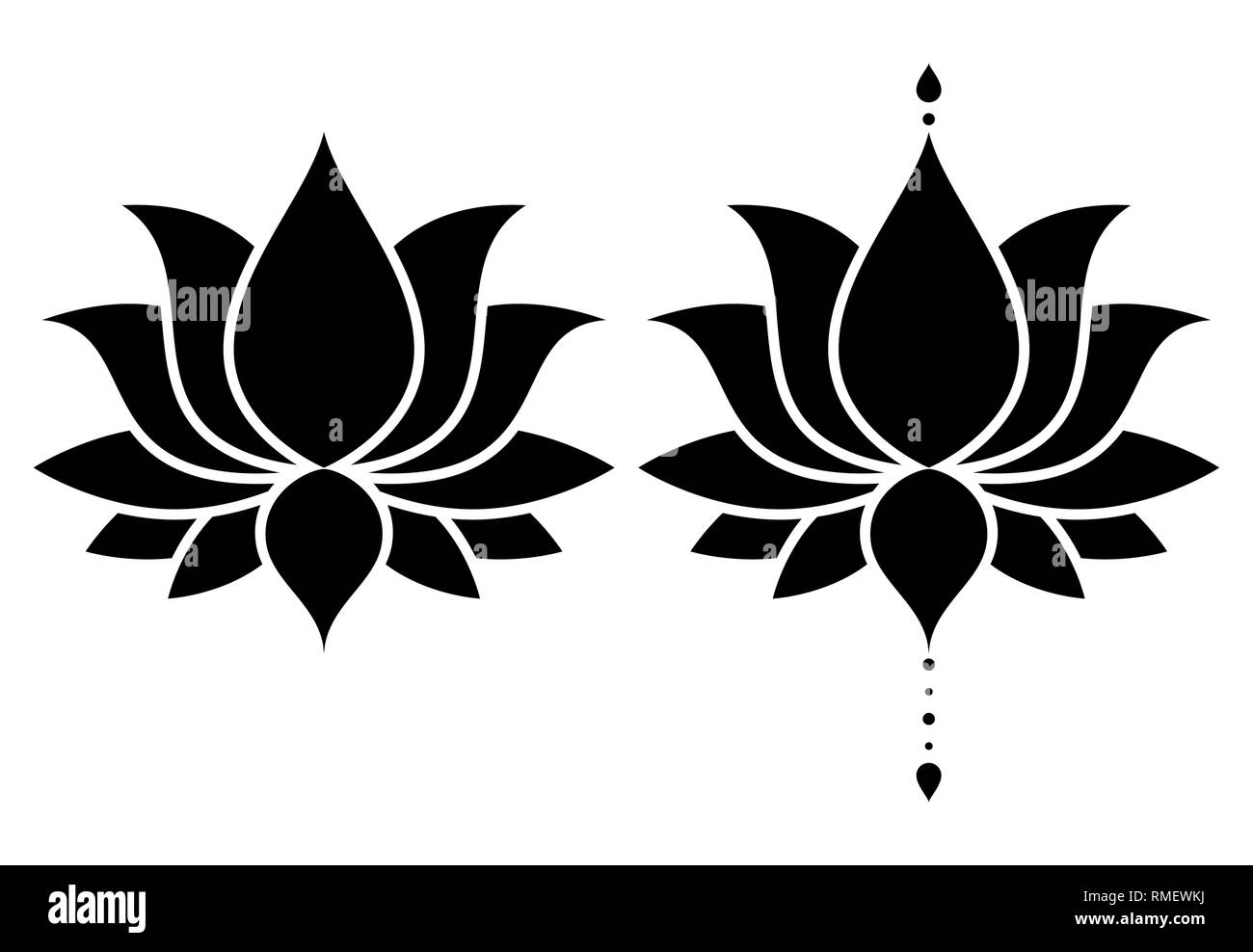 Zen Lotus flower vector set design, le Yoga - fonds décoratif style Boho Illustration de Vecteur