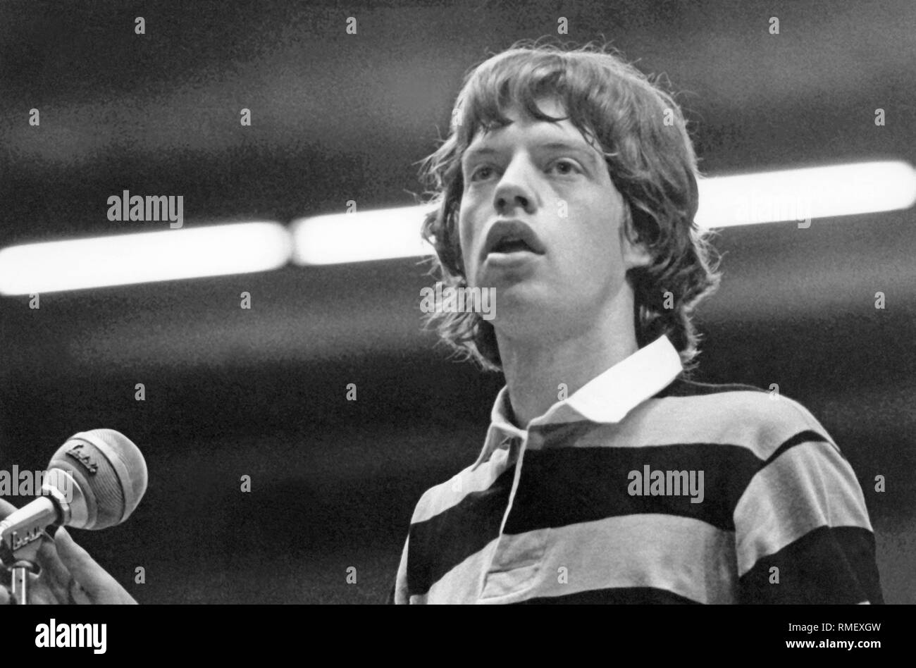 Mick Jagger lors d'un concert des Rolling Stones. Banque D'Images