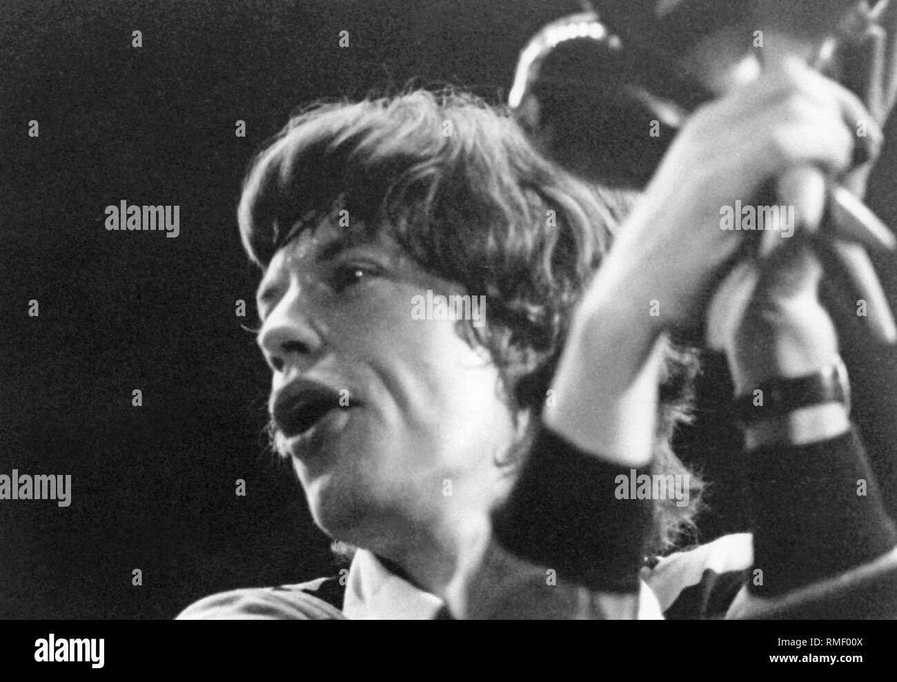 Mick Jagger lors d'un concert des Rolling Stones. Banque D'Images