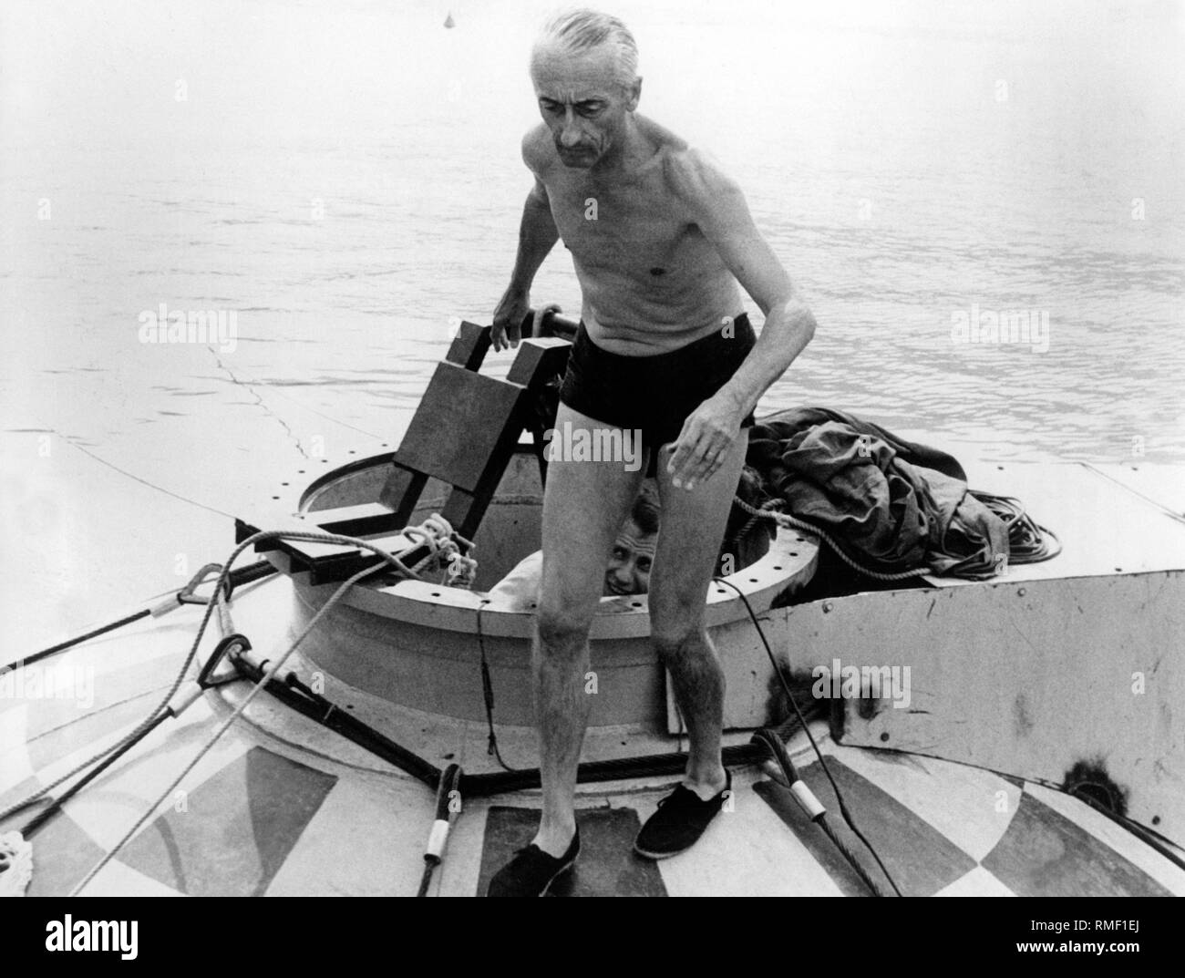 Jacques-Yves Cousteau, chercheur en haute mer, France (image non datée) Banque D'Images