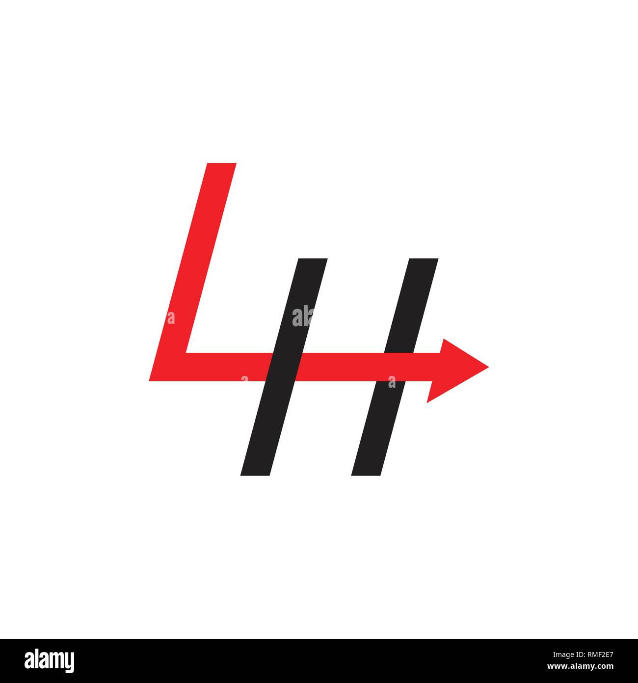 Lettres résumé simple vecteur logo flèche gauche Illustration de Vecteur