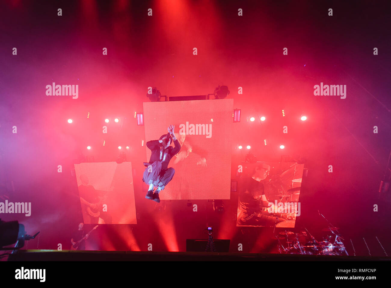 Turin, Italie. 14 février 2019. Le groupe de Turin Subsonica se produire en direct dans leur propre ville FIT 8tour crédit: Daniele Baldi Banque D'Images