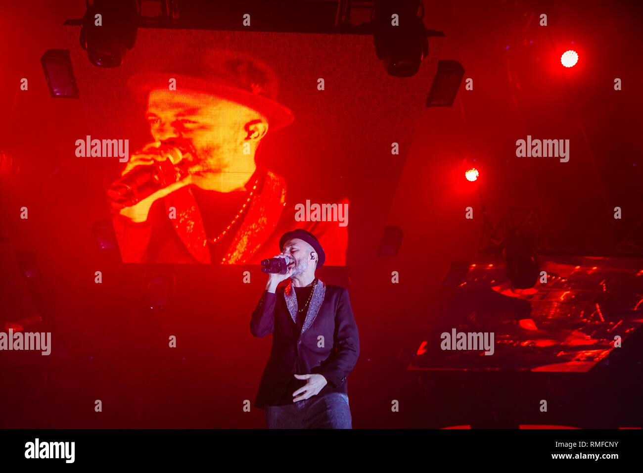 Turin, Italie. 14 février 2019. Le groupe de Turin Subsonica se produire en direct dans leur propre ville FIT 8tour crédit: Daniele Baldi Banque D'Images