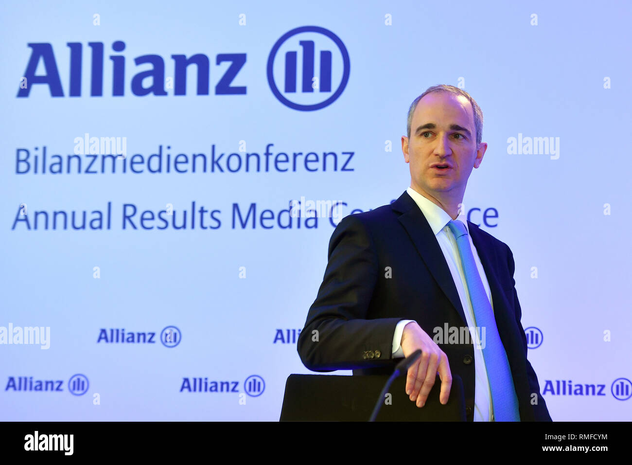 Munich, Allemagne. Feb 15, 2019. Giulio TERZARIOL (chef de la direction financière, la Direction des finances et contrôle), seule image, image unique, Allianz SE, bilan conférence de presse le 15.02.2019. Utilisation dans le monde entier | Credit : dpa/Alamy Live News Banque D'Images