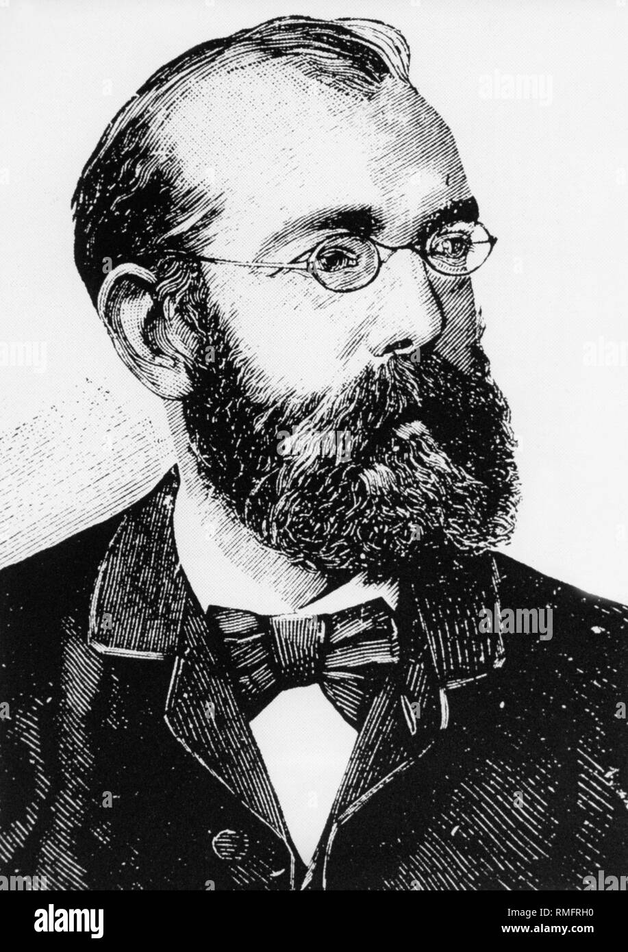 Robert Koch (1843-1910), bactériologiste allemand, a reçu le Prix Nobel de physiologie ou médecine en 1905. Il a découvert les agents responsables de la tuberculose. Banque D'Images