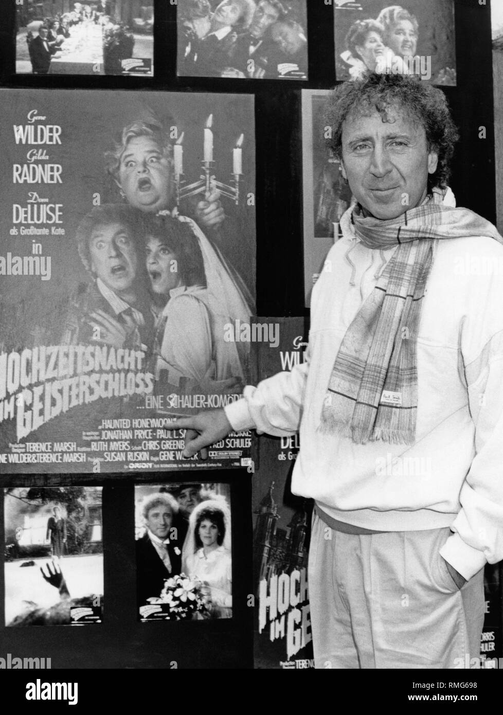 Gene Wilder Sur Tour De Promotion Pour Son Nouveau Film Hante De Miel Au Chateau De Kaltenberg Pres De Landsberg A Lech Photo Stock Alamy