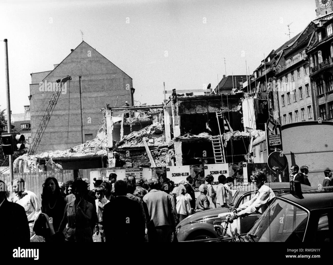 Le Haus Mayr Romain à Munich, La Marienplatz est à être démoli (photo non datée). Banque D'Images