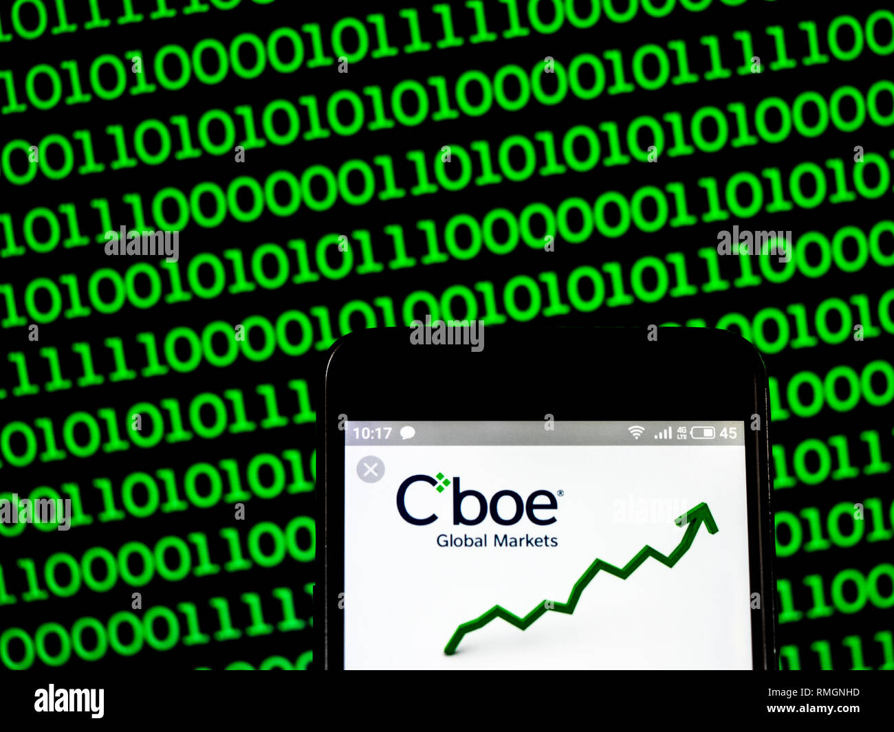 Cboe Global Markets logo de l'entreprise vu affichée sur smart phone Banque D'Images