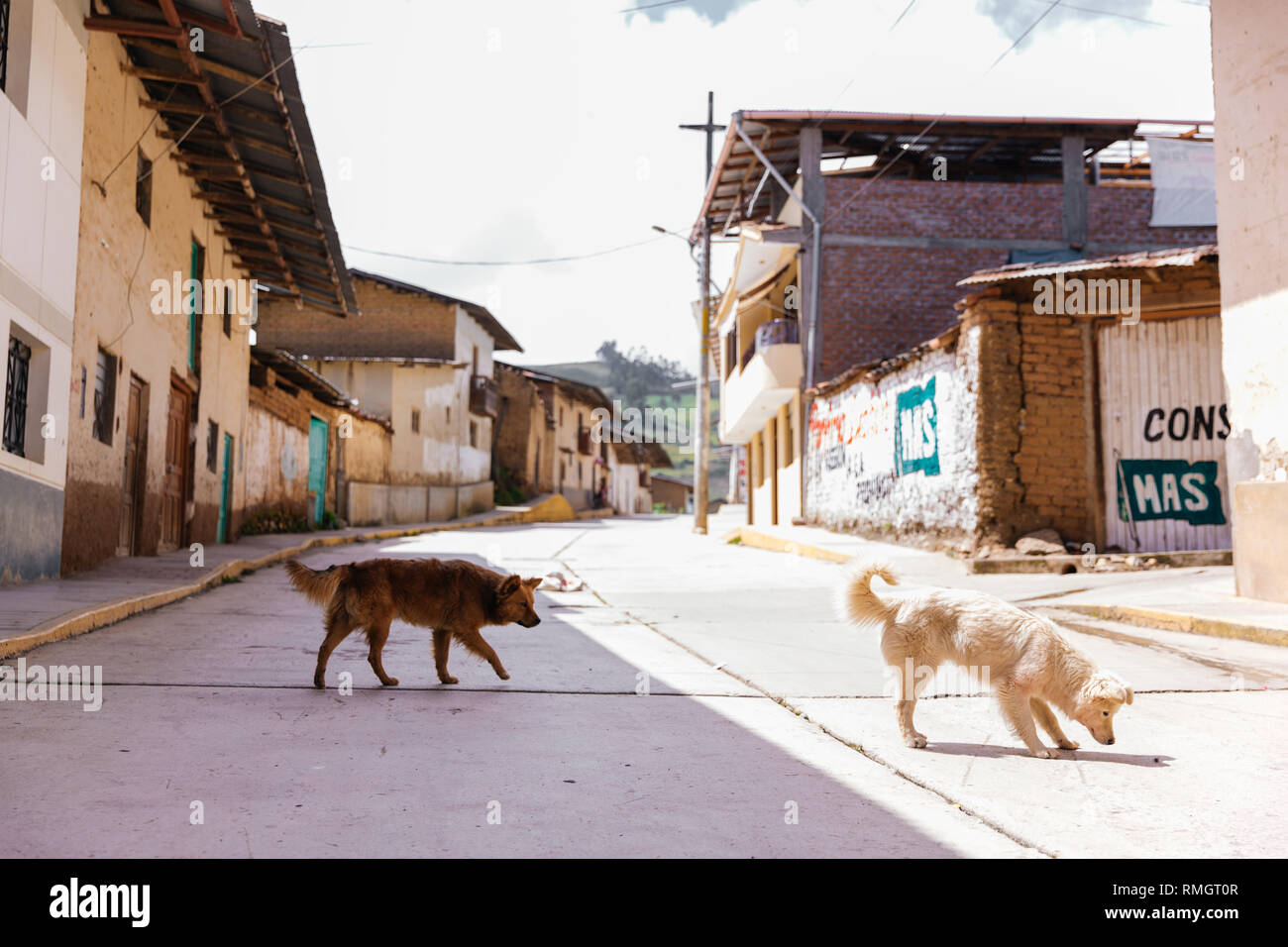 La vie en ville Contumazá, Région de Cajamarca, Pérou Banque D'Images