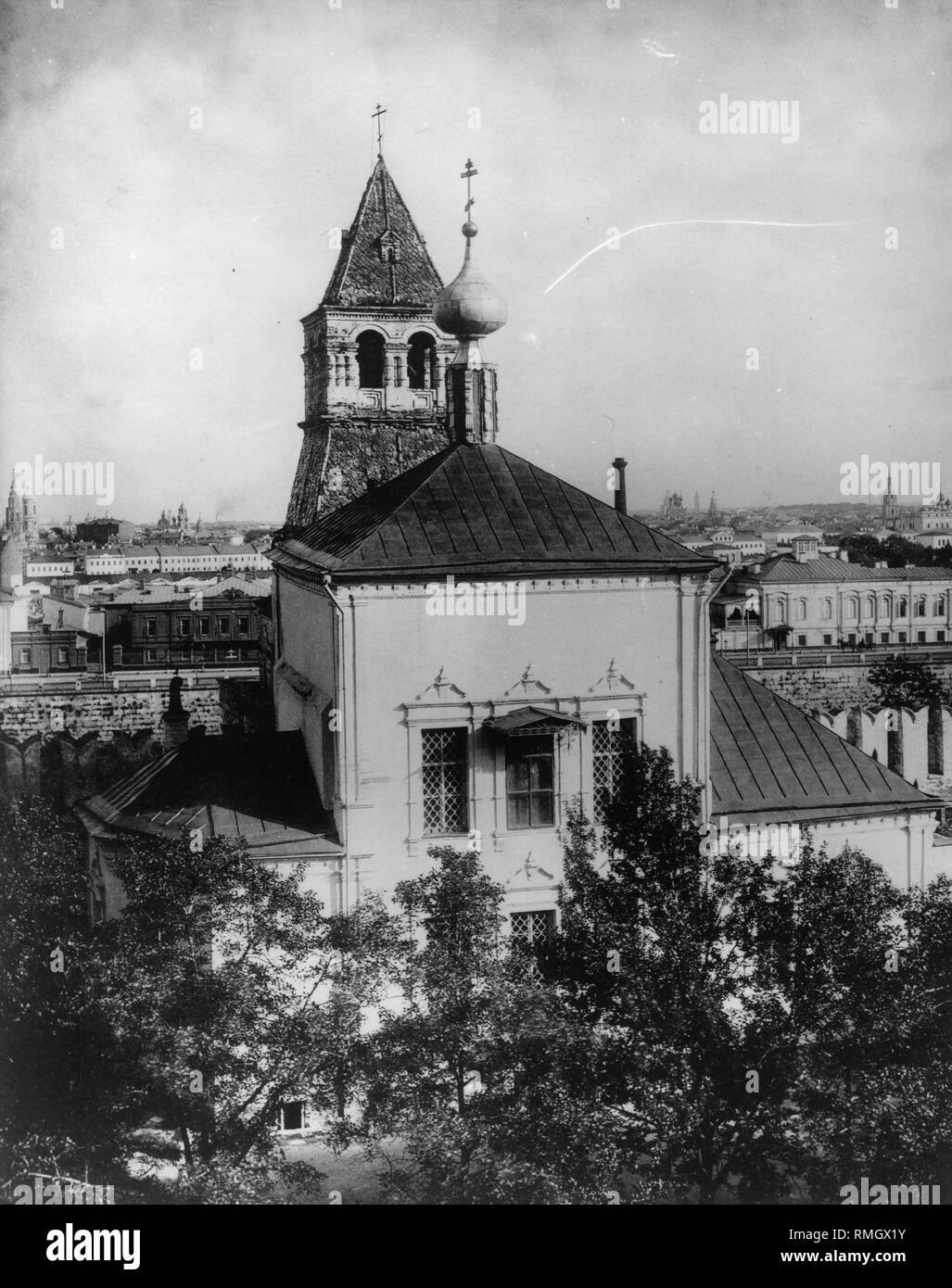 L'église de l'Annonciation de Notre Dame la Très Sainte Vierge Marie dans le jardin de la Kremlin de Moscou. Photo albumine Banque D'Images