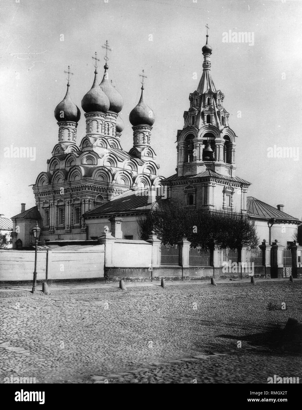 L'église de Saint Nicolas le Wonderworker sur Pyzhi à Moscou. Photo albumine Banque D'Images