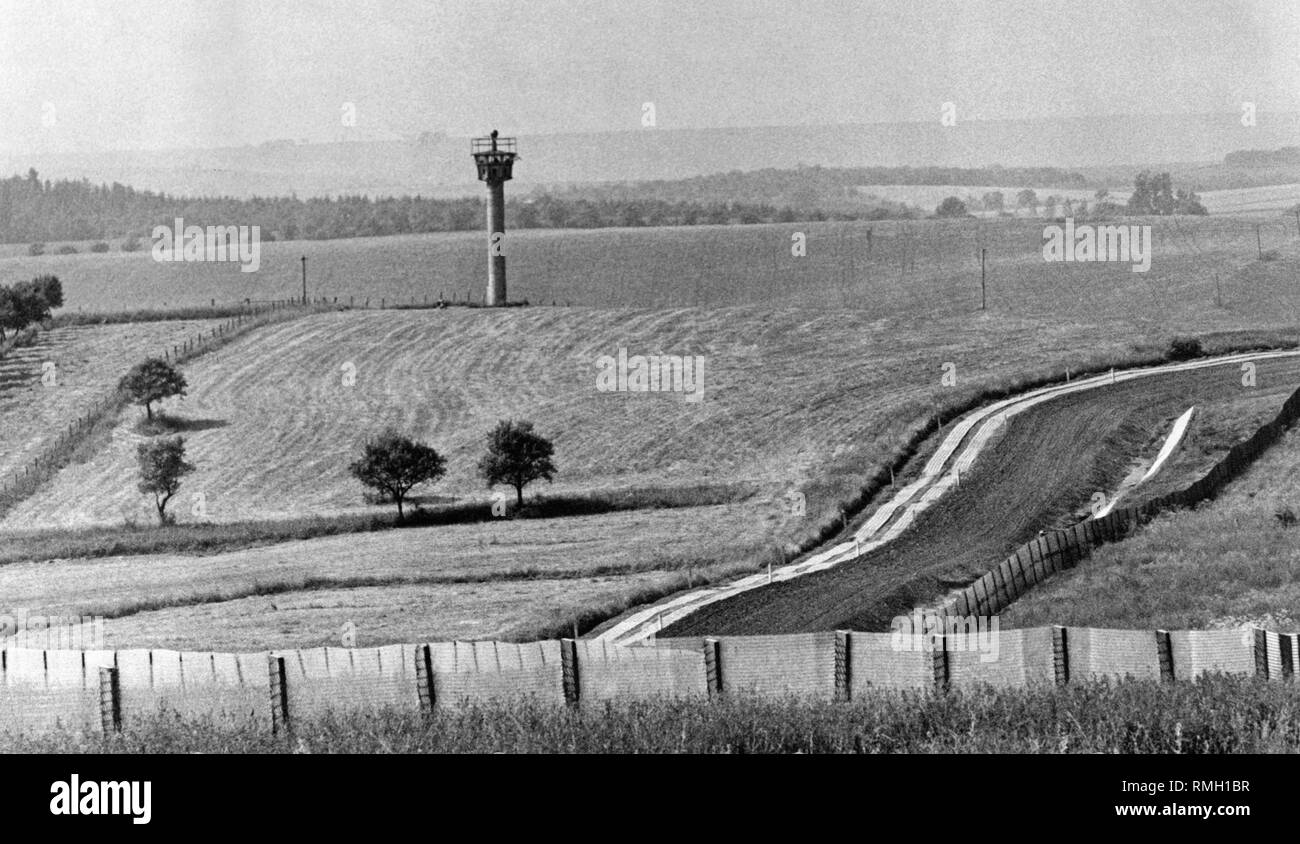 Image non datée de la RDA fortifications à la frontière près de Neuhof en Basse-Saxe, aujourd'hui un quartier de Bad Sachsa. Banque D'Images