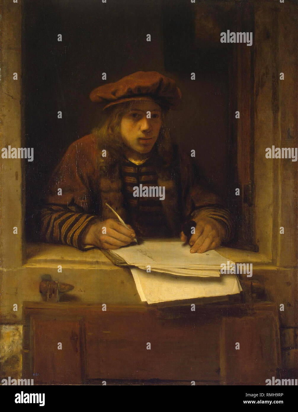 Samuel van Hoogstraten, Samuel Dirksz van Hoogstraten (1627 - 1678) artiste peintre néerlandais, l'auto-portrait Banque D'Images