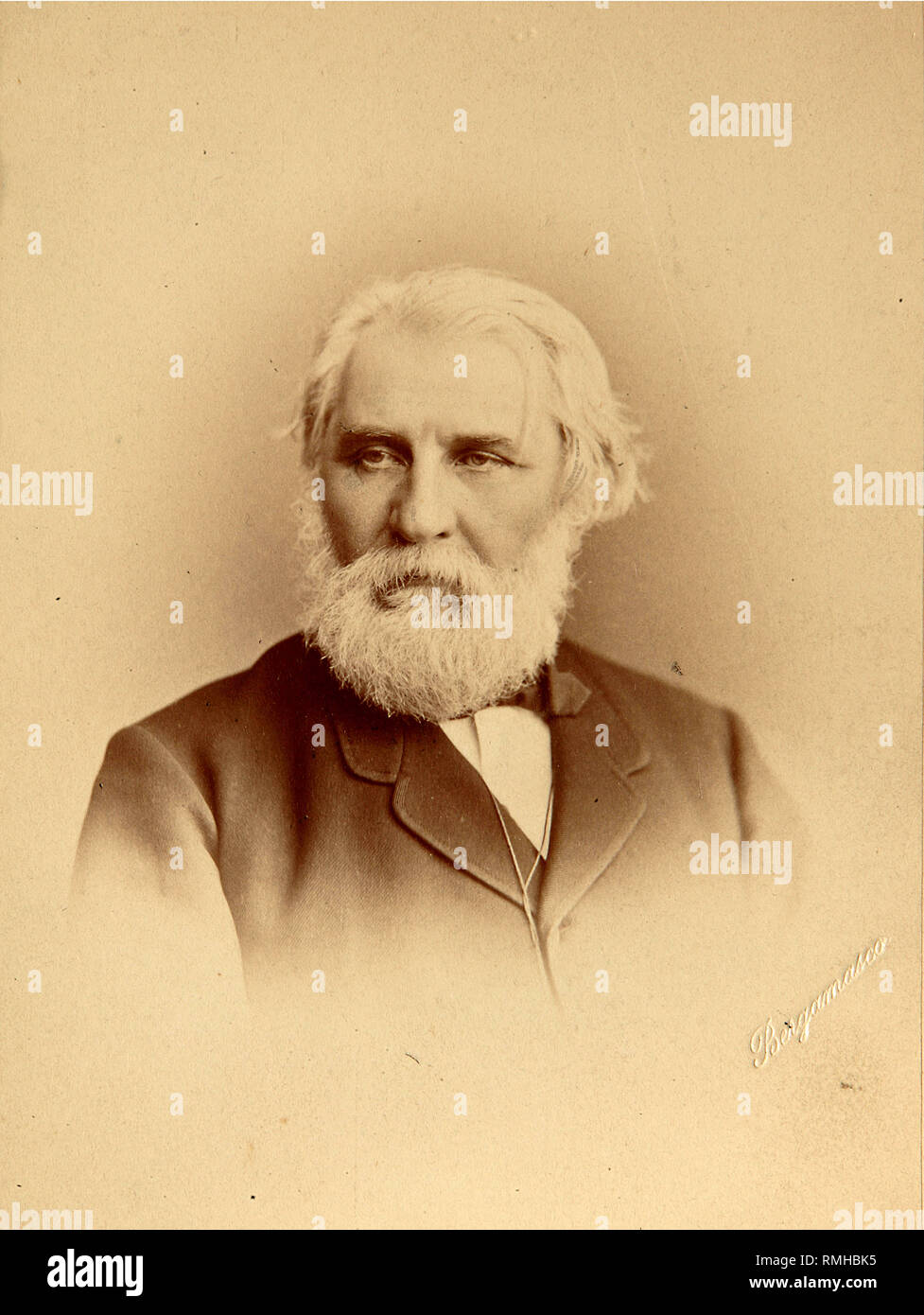 Portrait de l'auteur S. Ivan Tourgueniev (1818-1883). Photo albumine Banque D'Images
