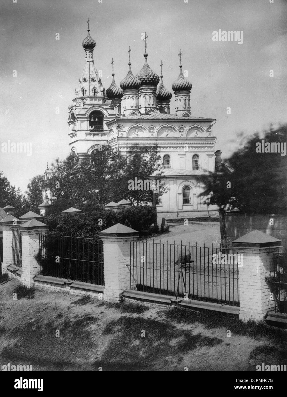 L'église de l'entrée de la Très Sainte Vierge Marie au Temple, à Moscou. Photo albumine Banque D'Images
