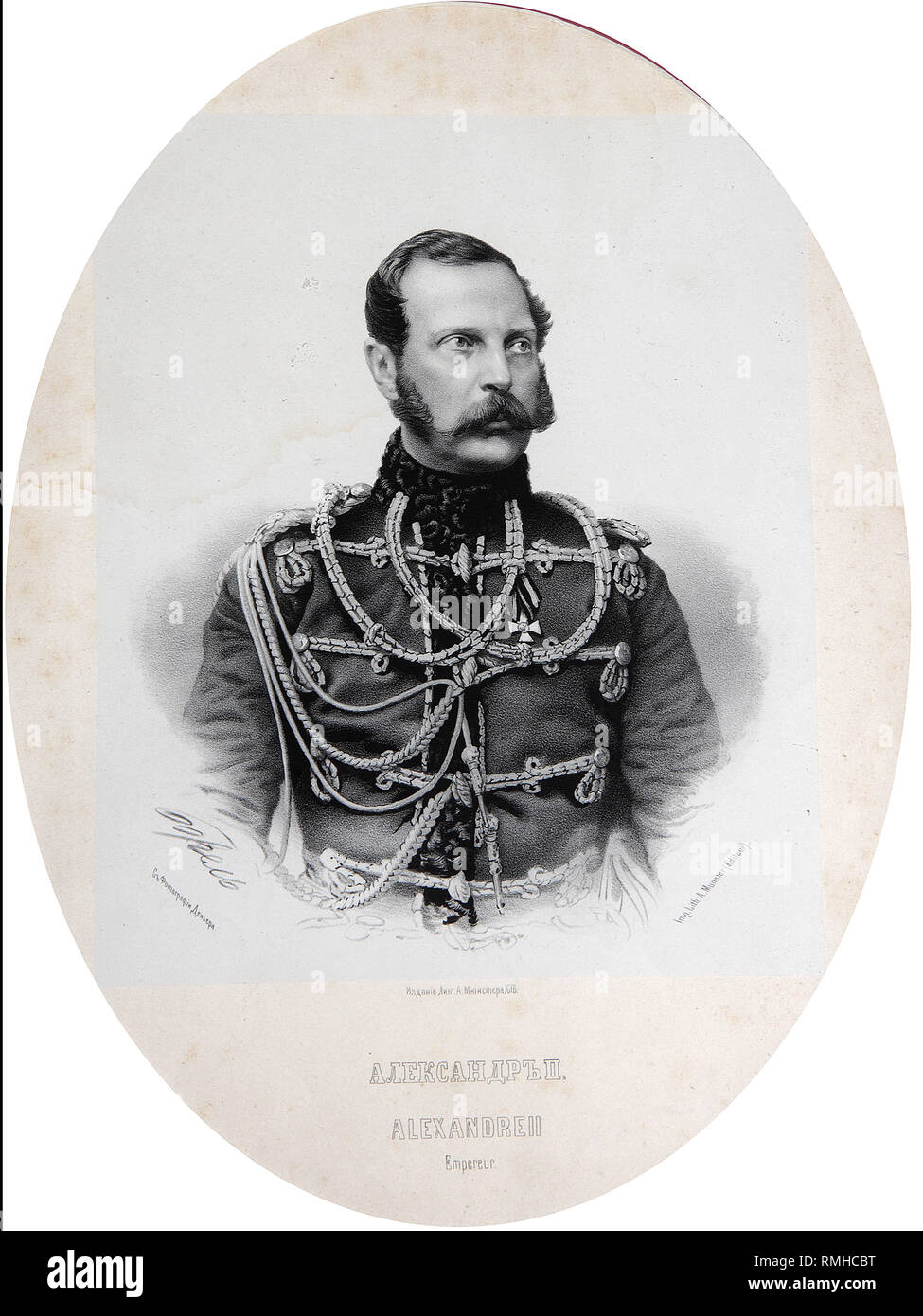 Portrait de l'empereur Alexandre II (1818-1881). Photogravure Banque D'Images