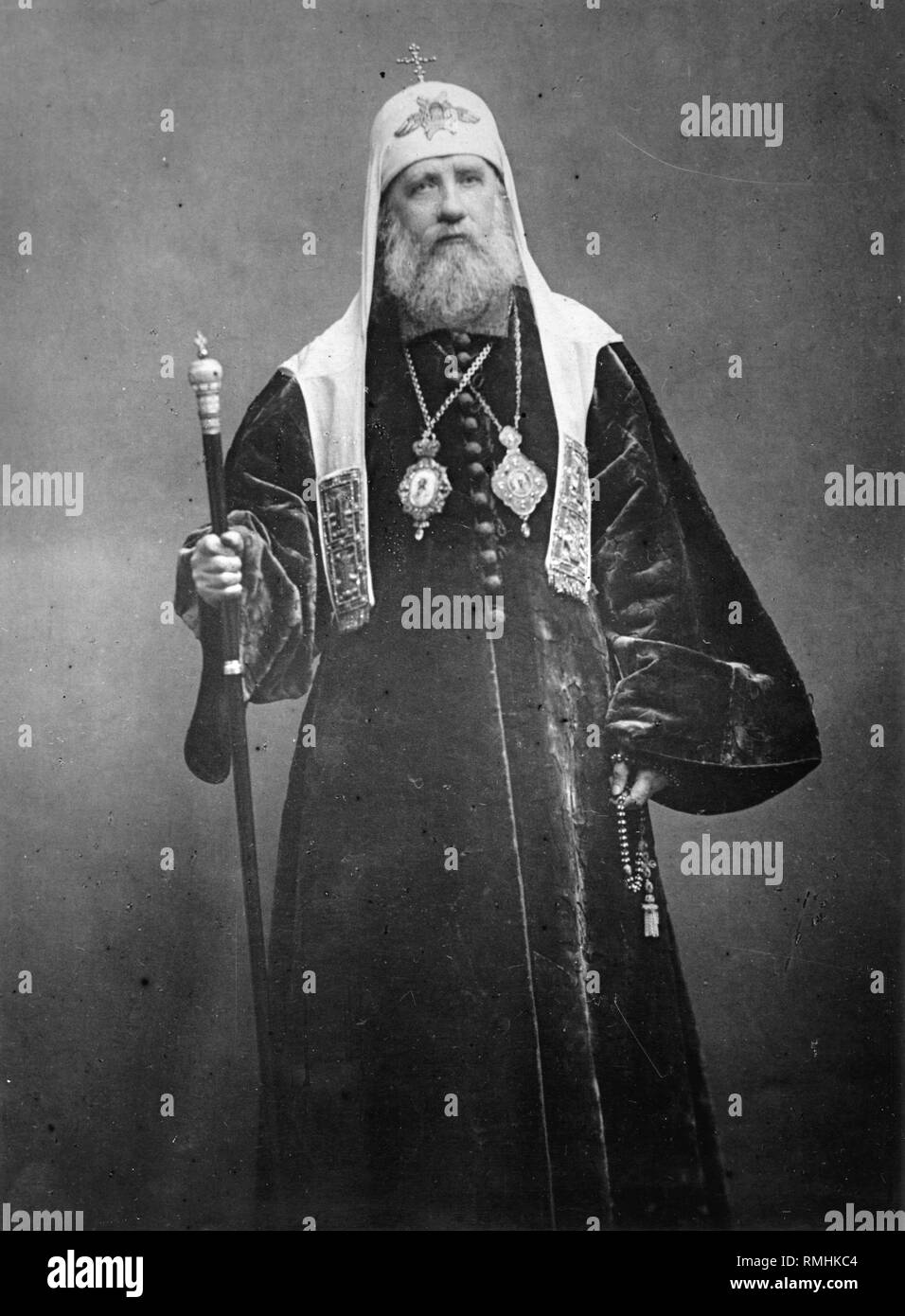 Portrait de Saint Tikhon de Moscou (1865-1925). Photographie de la gélatine d'argent Banque D'Images