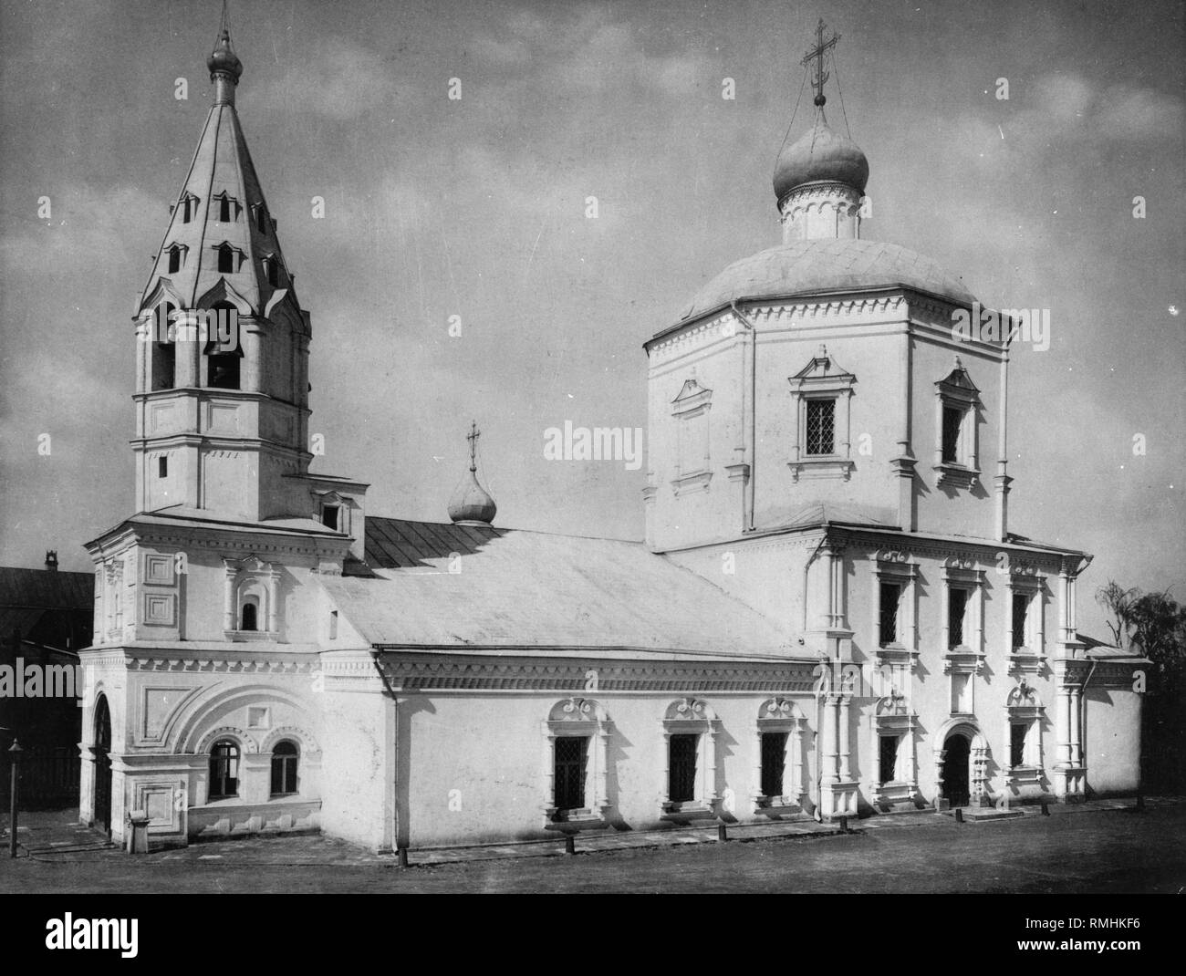 L'église de l'icône de Notre Dame du buisson ardent au Maidens' à Moscou. Photo albumine Banque D'Images