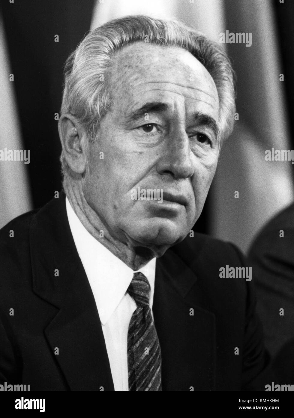 Homme politique israélien Shimon Peres. Banque D'Images