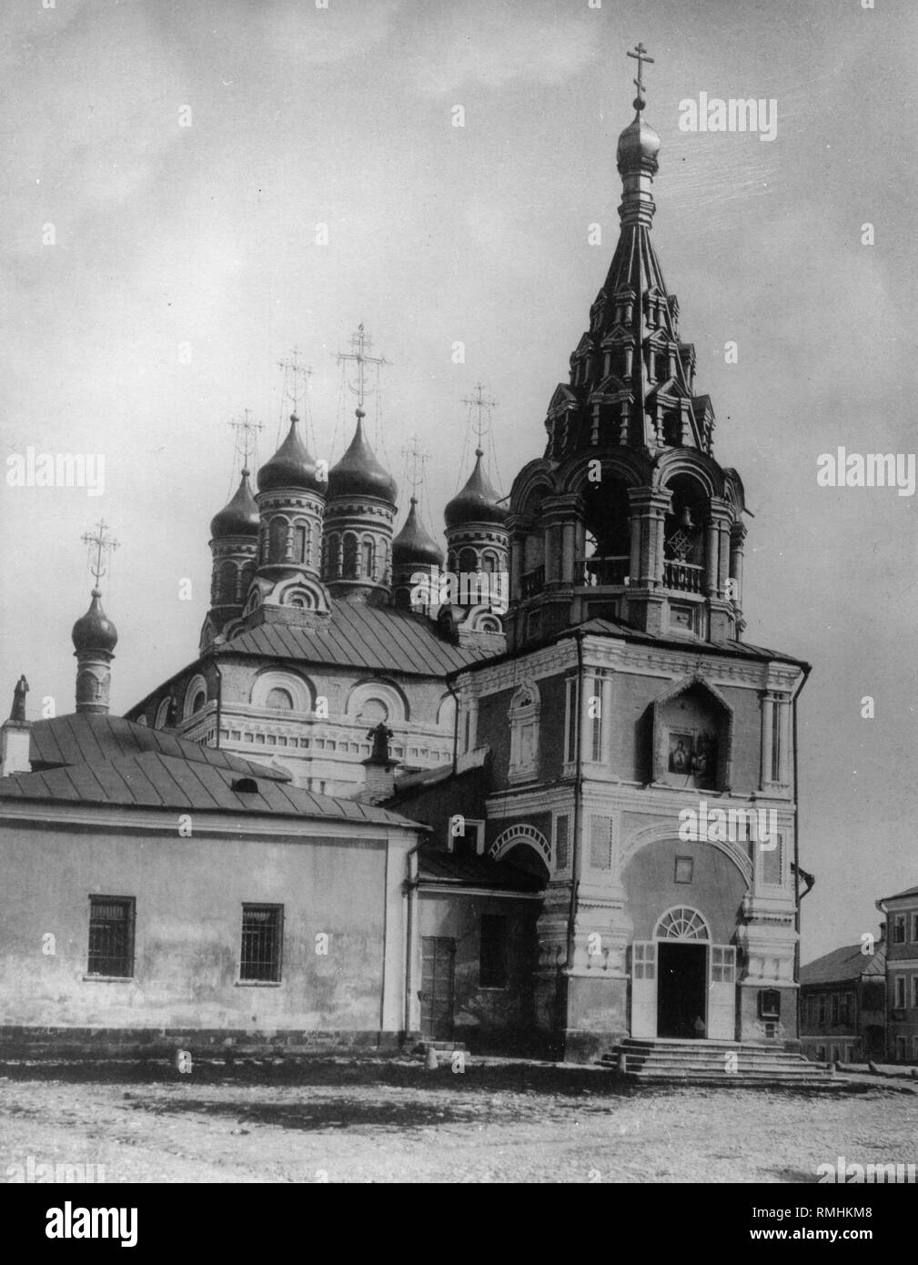 L'église du saint signe de la Très Sainte Vierge Marie sur Peski à Moscou. Photo albumine Banque D'Images