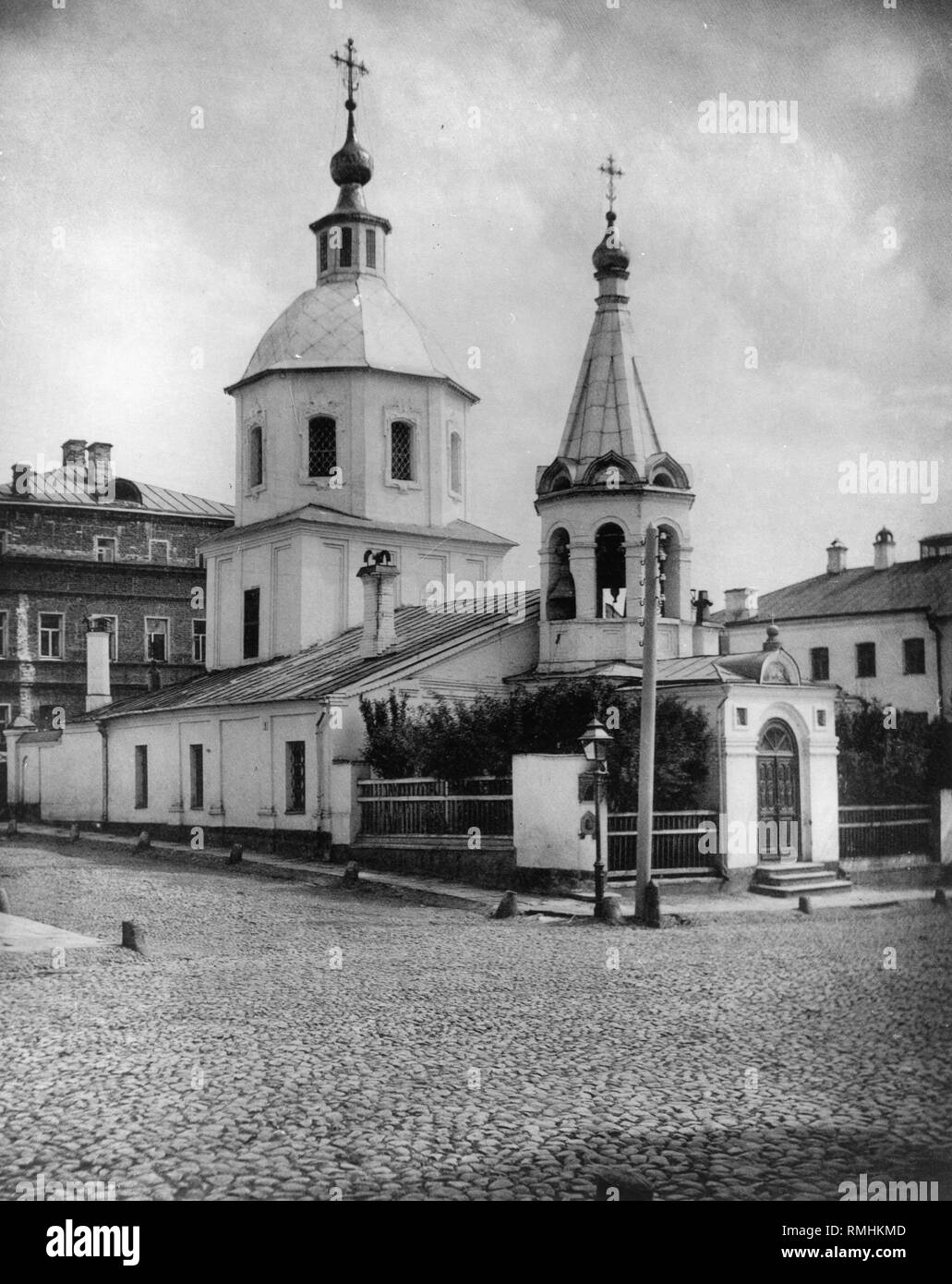 L'église de l'Ascension de Jésus à Moscou. Photo albumine Banque D'Images