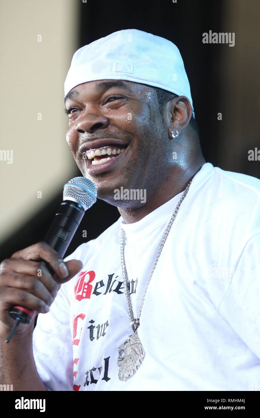 Acteur et musicien jamaïcain Busta Rhymes est est montré sur scène pendant  un concert en direct de l'apparence Photo Stock - Alamy