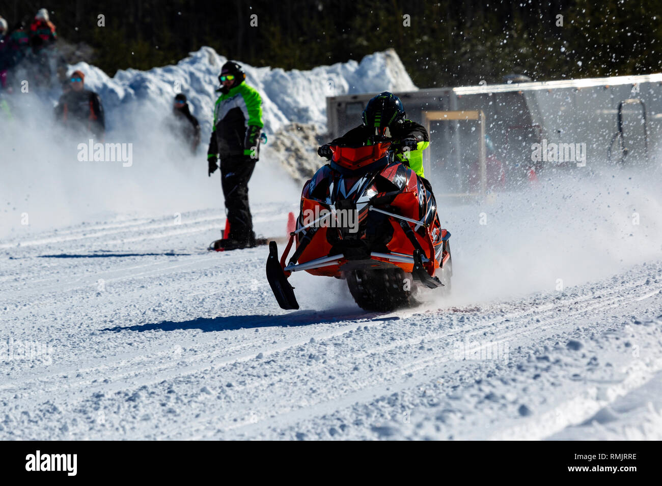 Course de motoneiges Deep River (Ontario) Canada Banque D'Images