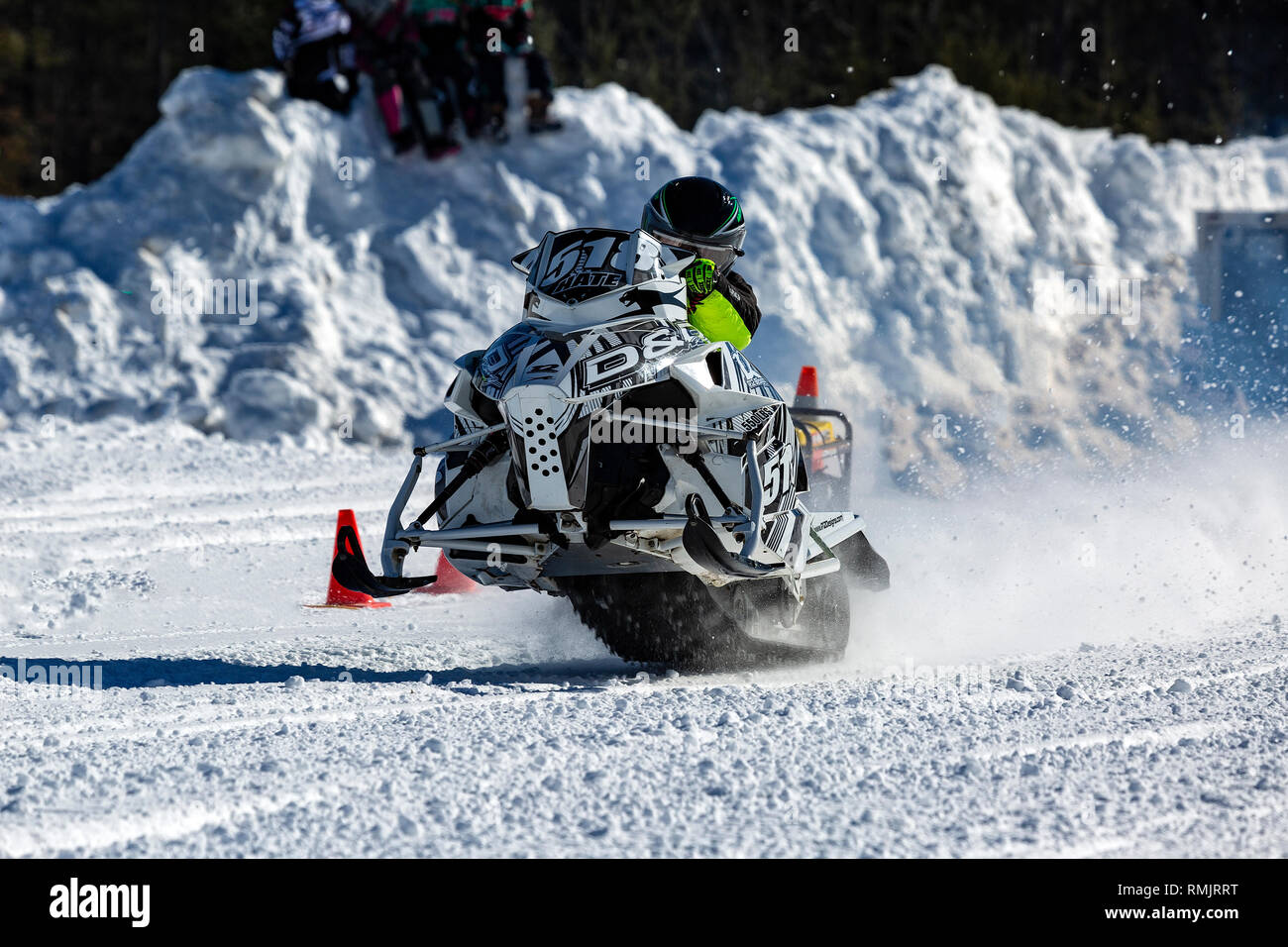 Course de motoneiges Deep River (Ontario) Canada Banque D'Images