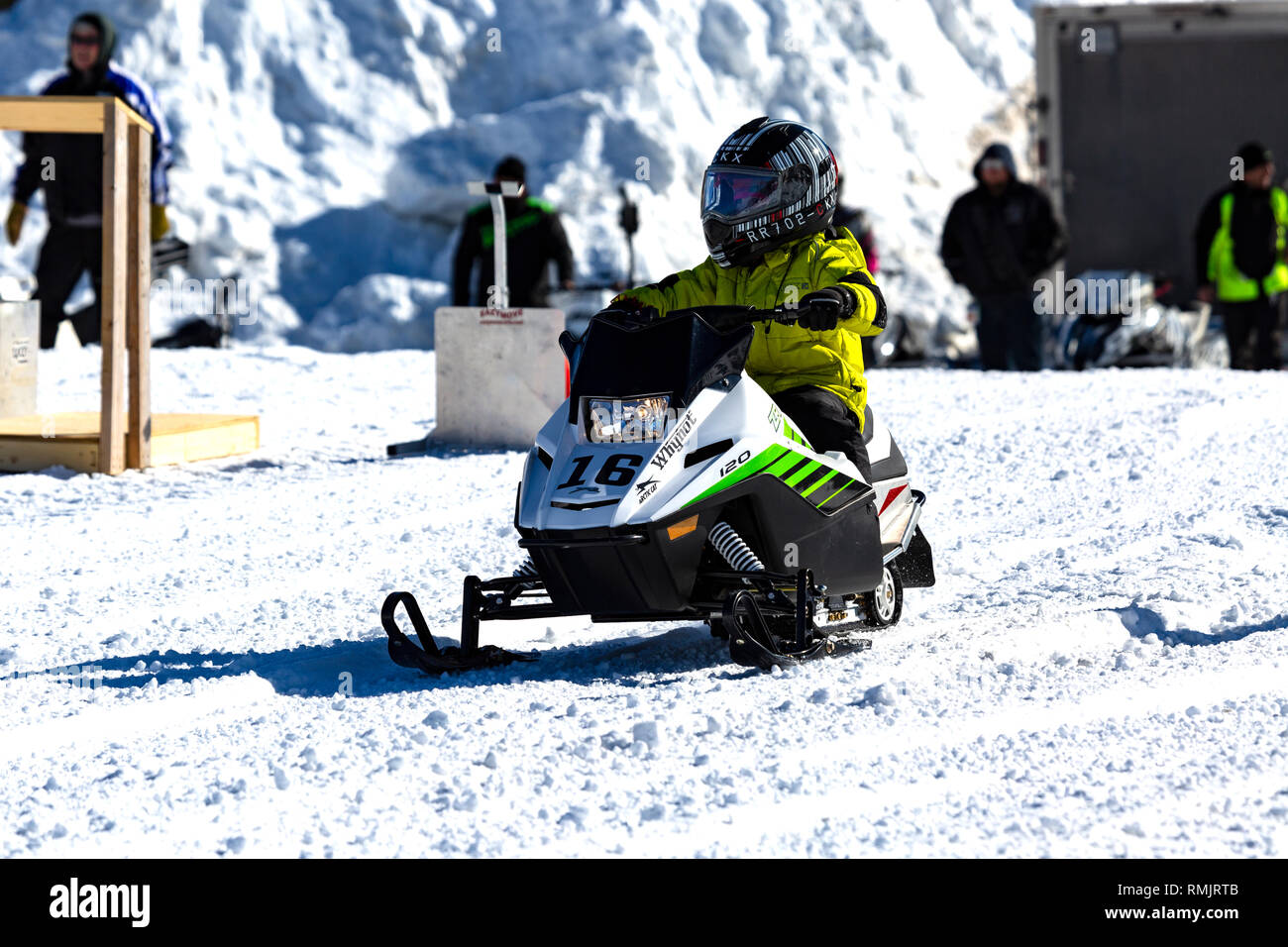 Course de motoneiges Deep River (Ontario) Canada Banque D'Images