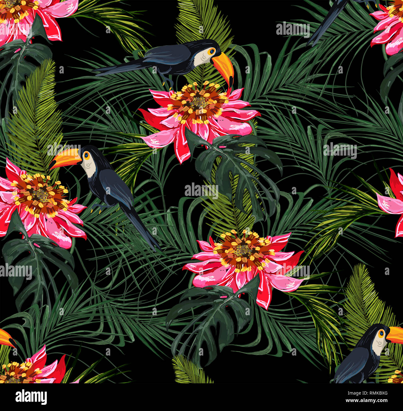 Belles Fleurs Vectoriel Continu De Fond Dété Avec Des