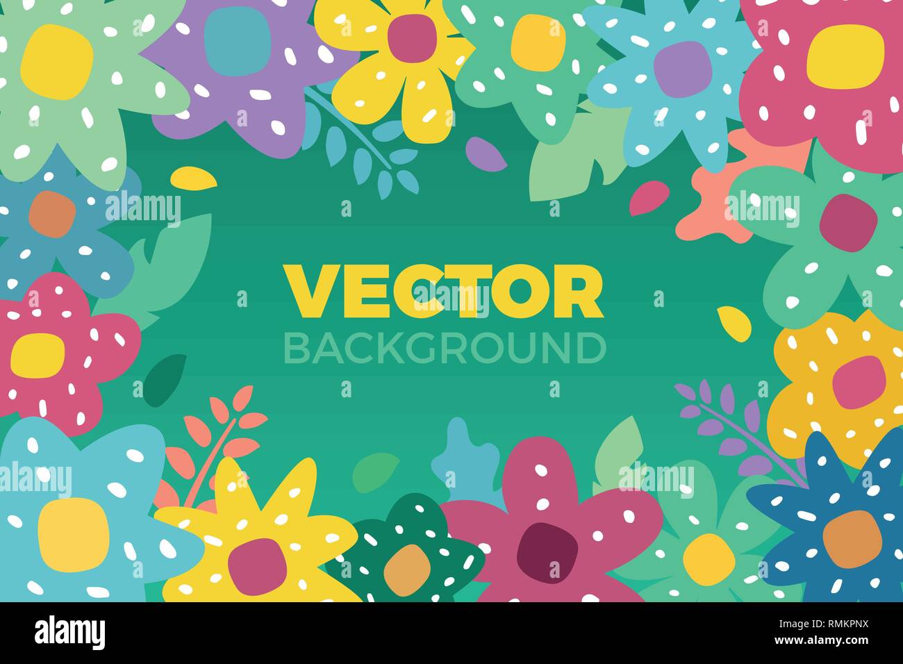 Illustration Vecteur de fond de fleurs dans un style plat Illustration de Vecteur