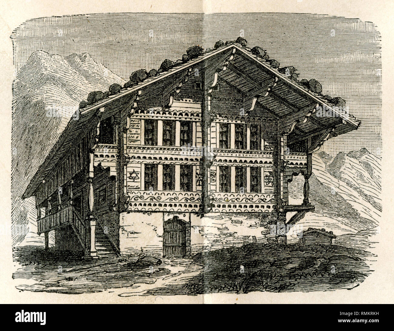 Ferme Suisse, 1885 Banque D'Images