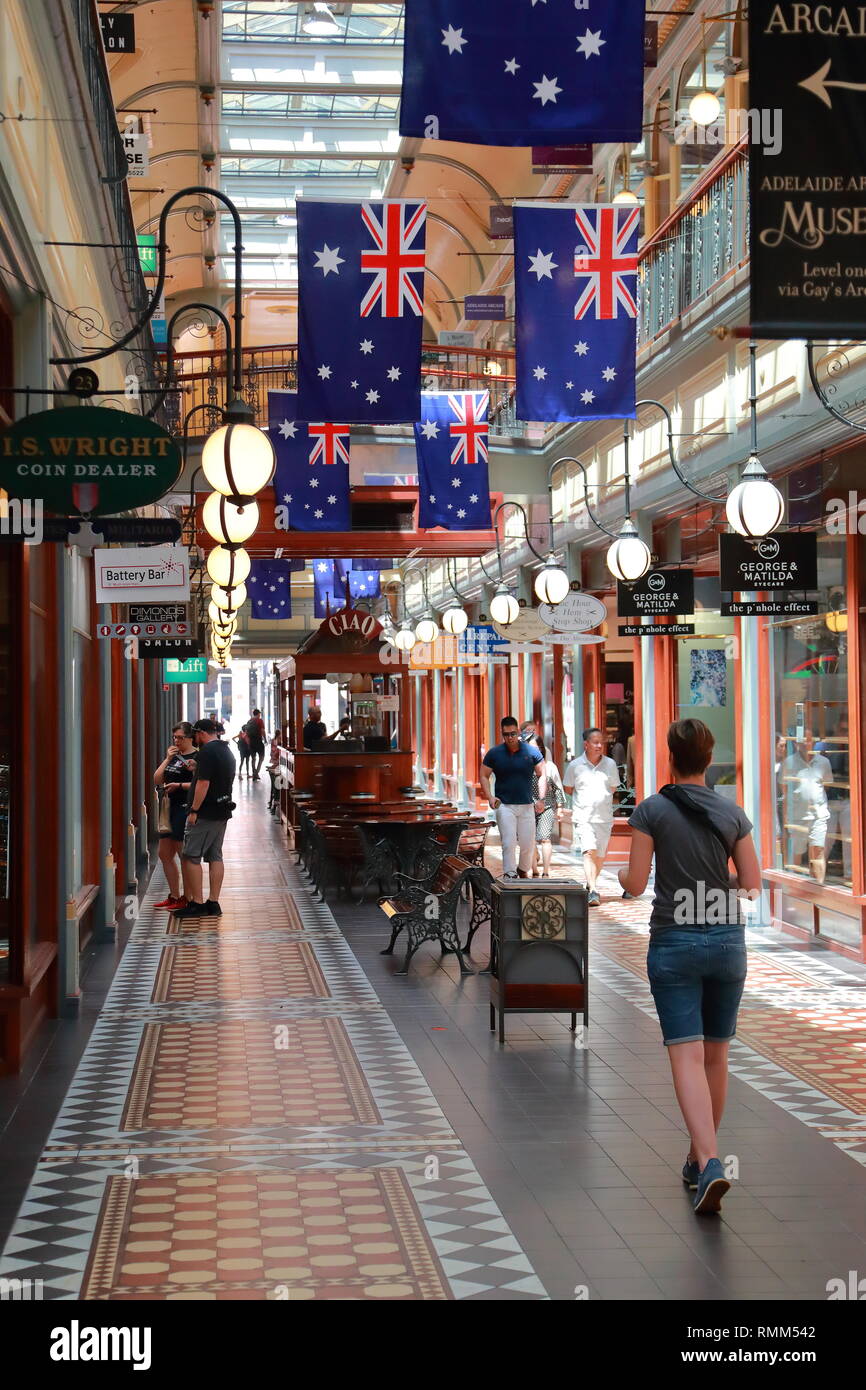 Adélaïde Arcade commercial près de Rundle Mall, Adélaïde, Australie du Sud Banque D'Images