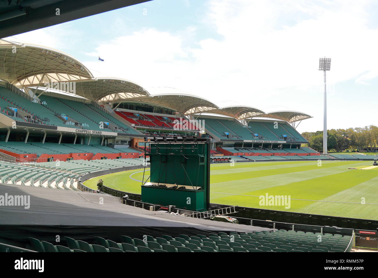 Vue à l'intérieur de l'Adelaide Oval, Australie du Sud Banque D'Images