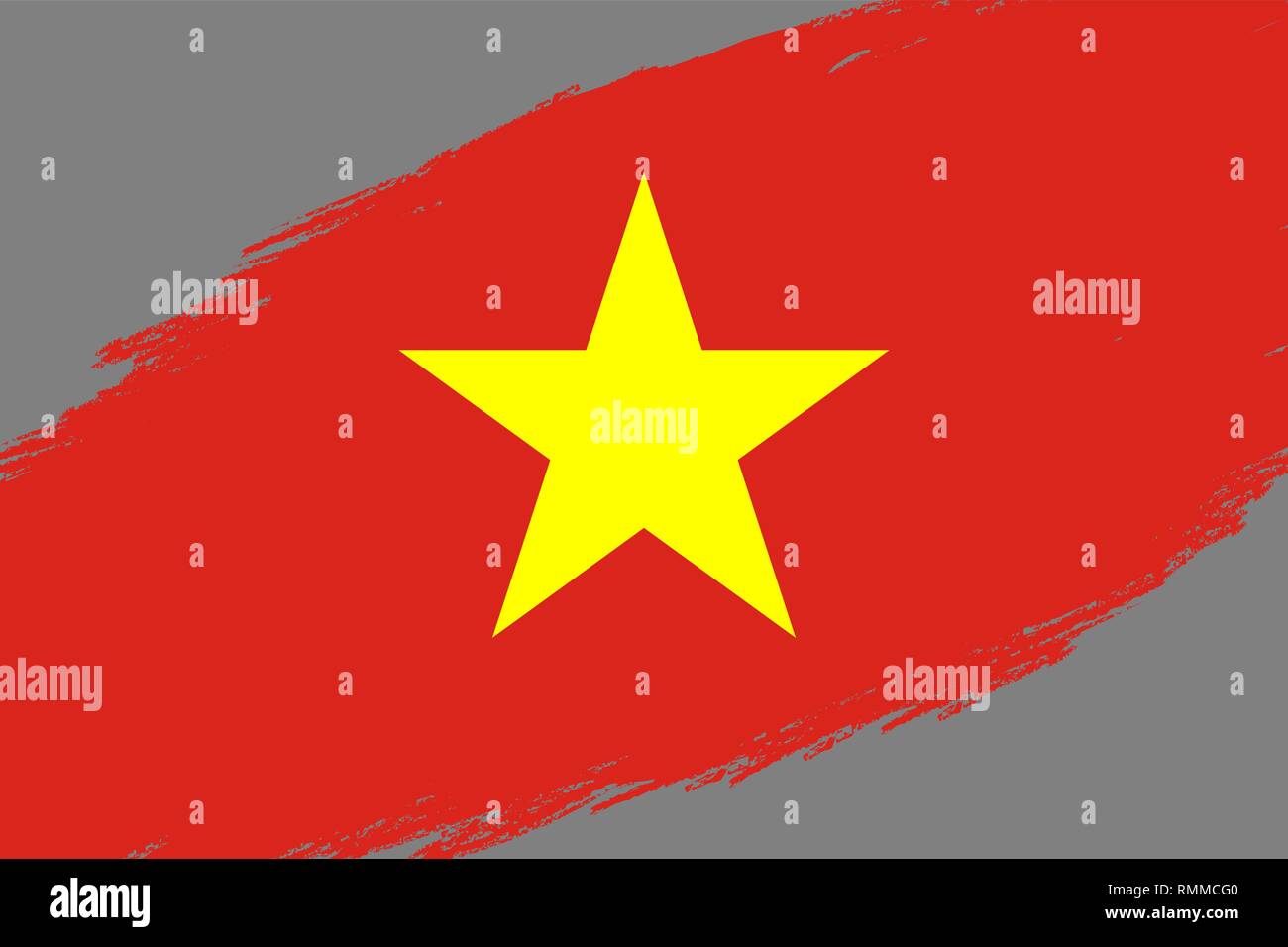 Coup de pinceau avec fond de style Grunge flag du Vietnam Illustration de Vecteur