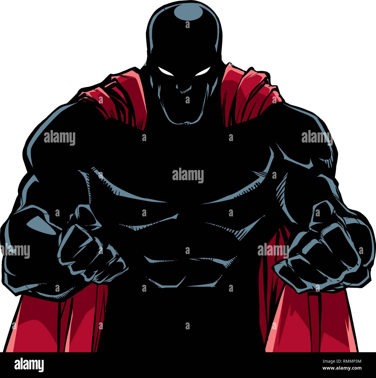 Raging Superhero Silhouette Illustration de Vecteur