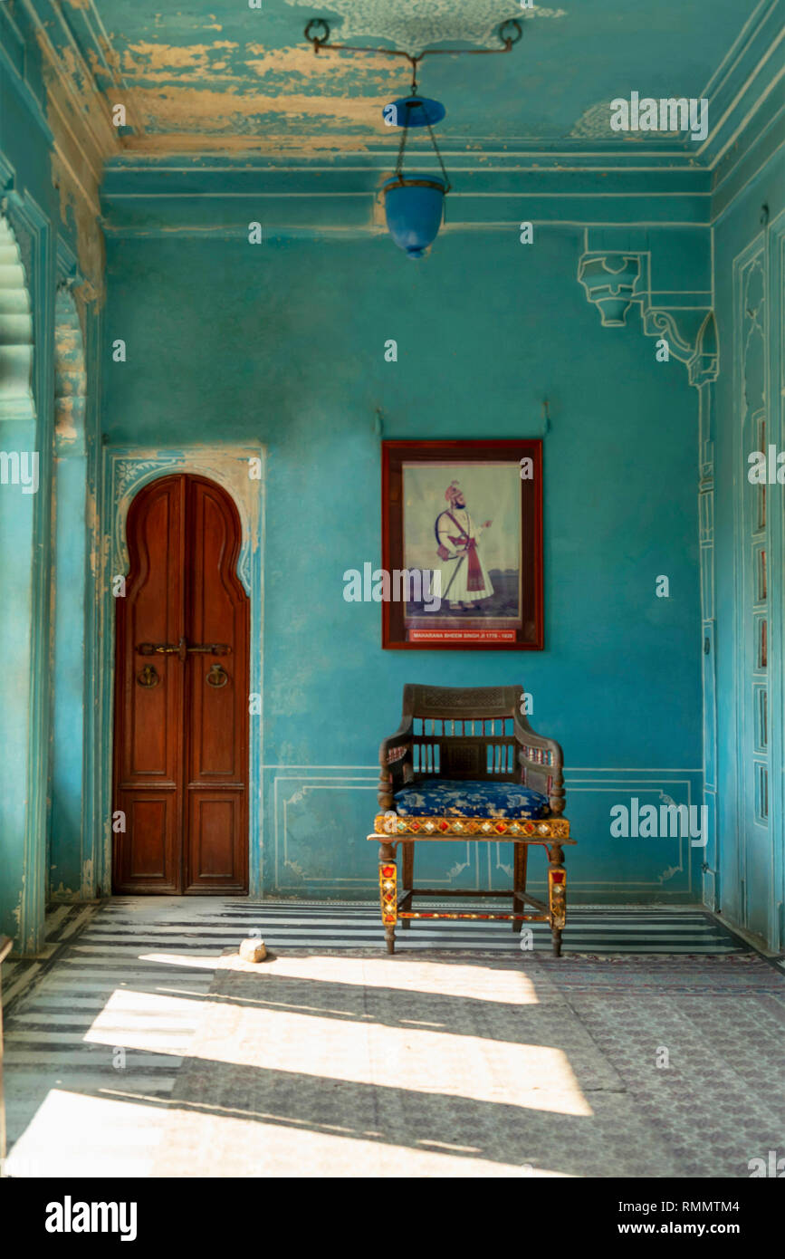 Zenana Mahal ou queen's chambers , City Palace, Udaipur, Rajasthan, Inde Banque D'Images