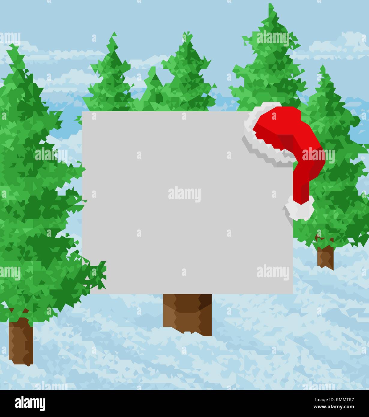 Neige de noël santa Hat signe géométrique abstraite Illustration de Vecteur