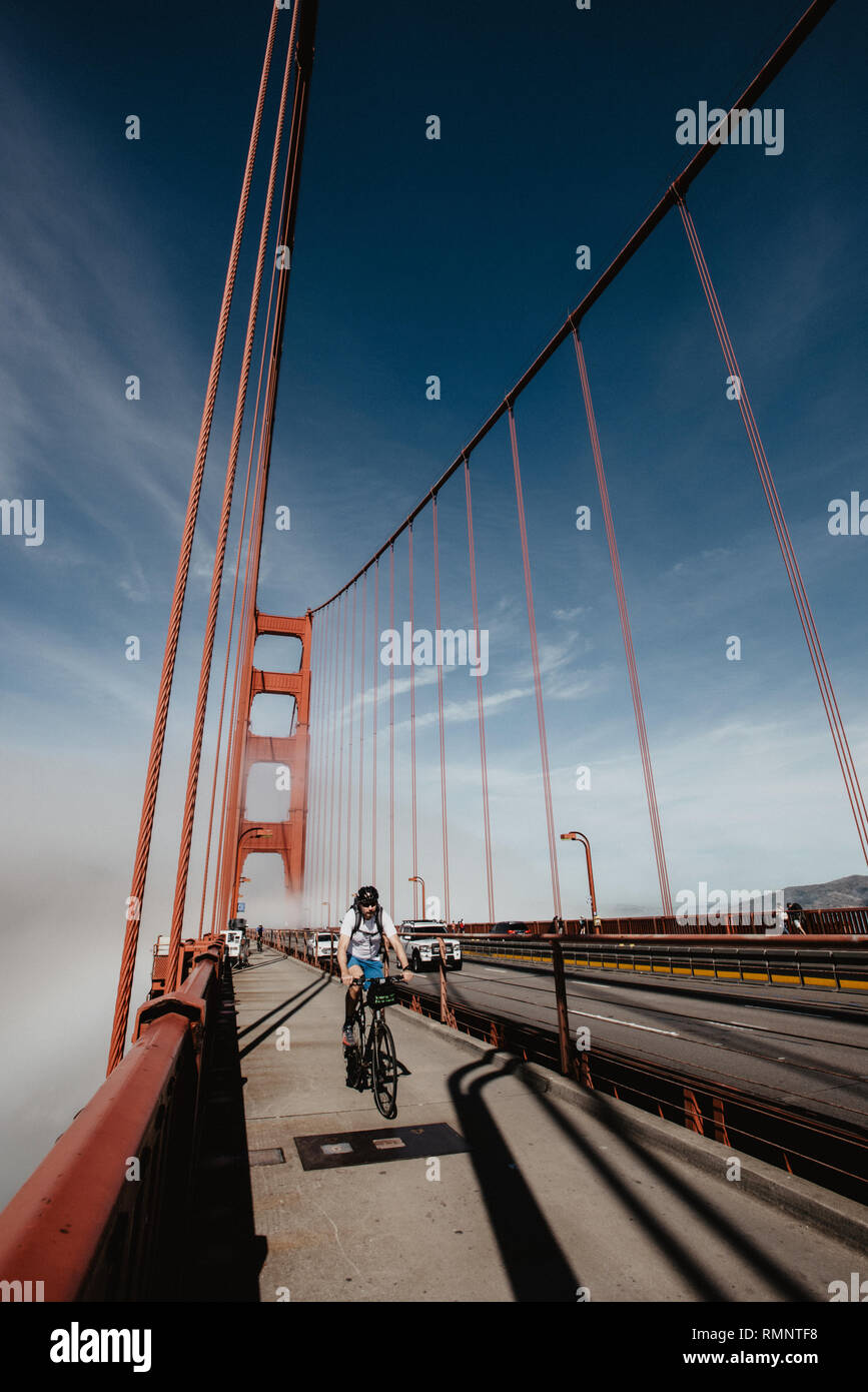 Le parc du Golden Gate à Sausalito Bay Cycling Route. San Francisco. La Californie. Banque D'Images